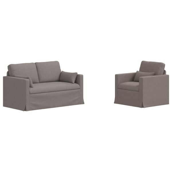 vidaXL Sofa 2 pcs Taupe