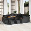 vidaXL Gartensofa-set mit Kissen mit Kissen 13 pcs Schwarz Poly Rattan