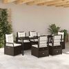 vidaXL Garten Essgruppe 7 pcs Braun Poly-Rattan