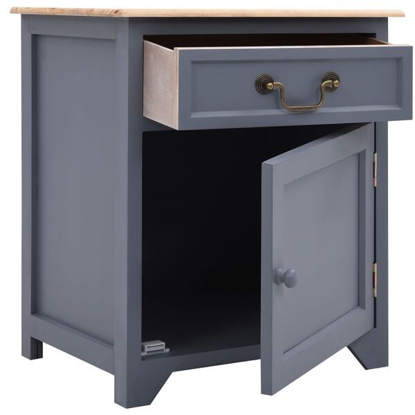 vidaXL Nachttisch Grau und Braun 40&times;30&times;50 cm Paulownia-Holz