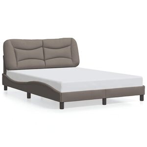 vidaXL Bettgestell ohne Matratze "Hvar" Taupe 140x190 cm Stoff