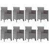 vidaXL Garten Essgruppe 9 pcs Wei&szlig; Polypropylen