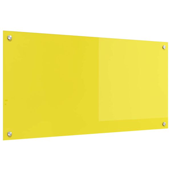 vidaXL K&uuml;chenr&uuml;ckwand Gelb 100 x 50 x 0,6 cm Geh&auml;rtetes Glas