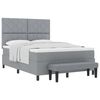 vidaXL Boxspringbett mit Kissen Hellgrau 140 x 190 cm Stoff