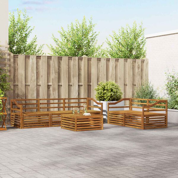 vidaXL Outdoor-Sofagarnitur 6 pcs Natur