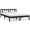 vidaXL Massivholzbett Schwarz Kiefer 150x200 cm