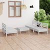 vidaXL 6-tlg. Garten-Lounge-Set Wei&szlig; Kiefer Massivholz