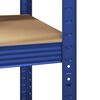 vidaXL Eckregal mit 5 Böden Blau Stahl & Holzwerkstoff
