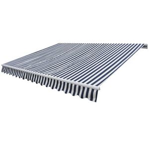 vidaXL Gelenkarmmarkise Handbetrieben 300 cm Blau/Wei&szlig;