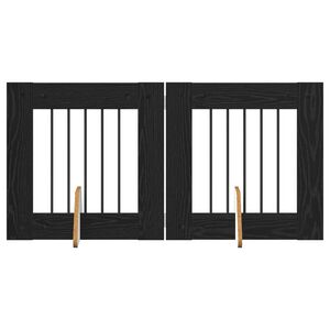 vidaXL Hundetor mit St&auml;ndern 2 pcs Schwarze Eiche 60 x 60 cm
