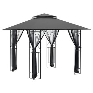 vidaXL Pavillon mit Seitenw&auml;nden Anthrazit 300x300x270 cm Stahl