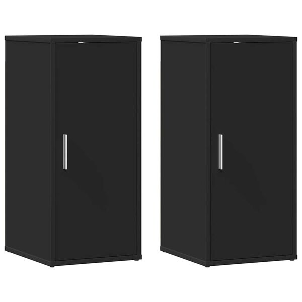vidaXL Schuhschränke 2 Stk. Schwarz 32x35x70 cm Holzwerkstoff