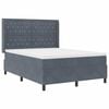 vidaXL Boxspringbett mit Kopfteil Dunkelgrau 140 x 190 cm Samt