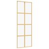 vidaXL Schiebet&uuml;r Golden 76x205 cm ESG-Klarglas und Aluminium