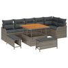 vidaXL Gartensofa-set mit Kissen 9 pcs Grau Poly-Rattan