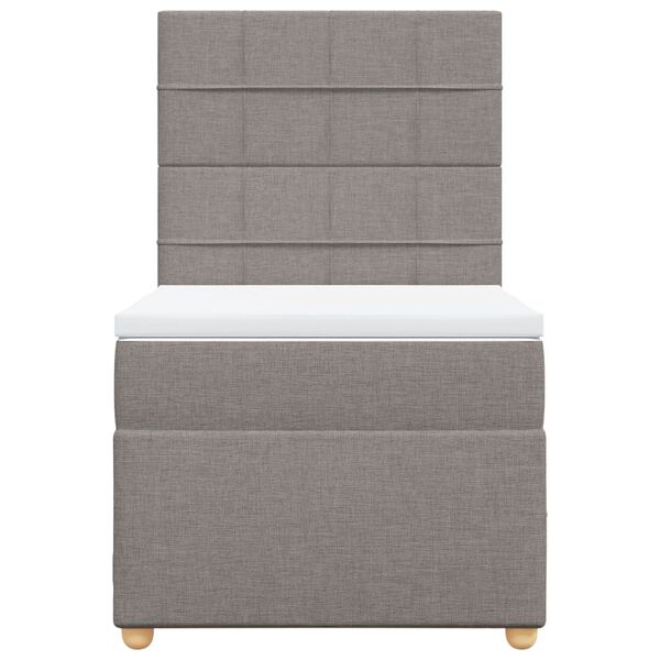 vidaXL Boxspringbett mit Matratze Taupe 90x190 cm Stoff