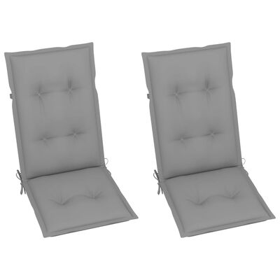 vidaXL Verstellbare Gartenstühle 2 Stk. mit Auflagen Massivholz Akazie