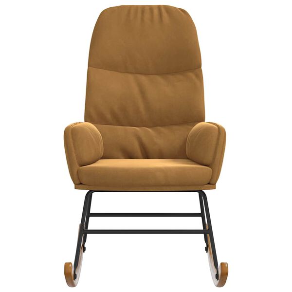 vidaXL Schaukelstuhl Braun Samt