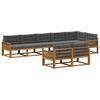 vidaXL Outdoor-Sofagarnitur mit Kissen 8 pcs Natur und Anthrazit