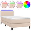 vidaXL Boxspringbett mit Matratze & LED Cappuccino-Braun 90x200cm