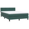 vidaXL Boxspringbett mit Matratze Dunkelgr&uuml;n 140x210 cm Samt