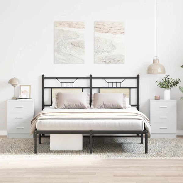 vidaXL Nachttische 2 Stk. Wei&szlig; 38x35x56 cm Holzwerkstoff