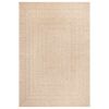 vidaXL Teppich ZIZUR Beige 240x340 cm Jute-Optik Indoor und Outdoor