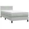 vidaXL Boxspringbett mit Matratze Hellgrau 90x210 cm Samt