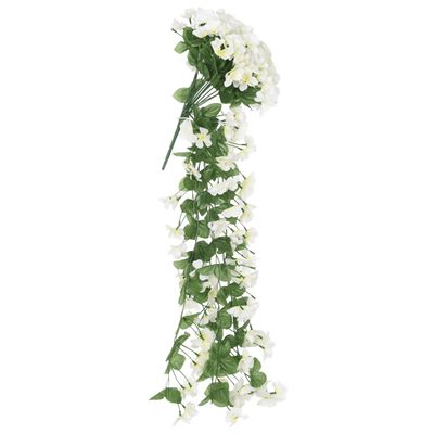 vidaXL Künstliche Blumengirlanden 3 Stk. Weiß 85 cm