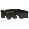 vidaXL Gartensofa-set 14 pcs Schwarz Poly-Rattan