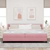vidaXL Boxspringbett mit Matratze mit Kopfteil Rosa 200 x 200 cm Samt