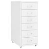 vidaXL Aktenschrank mit Rollen Wei&szlig; 28x41x69 cm Metall
