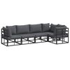 vidaXL Gartensofa-set 5 Stk. Schwarz Aluminium