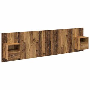 vidaXL Kopfteil mit Schrank mit Schubladen 3 pcs Altholz Holzwerkstoff