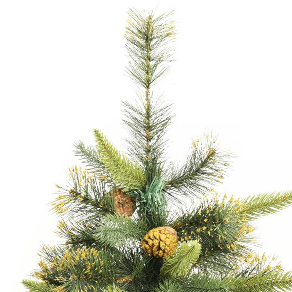 vidaXL Künstlicher Weihnachtsbaum Klappbar mit Zapfen 240 cm