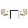 vidaXL Garten Essgruppe 3 pcs Beige Poly-Rattan