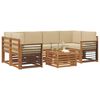 vidaXL Outdoor-Sofagarnitur 7 pcs Natur und Beige Massivholz Akazie