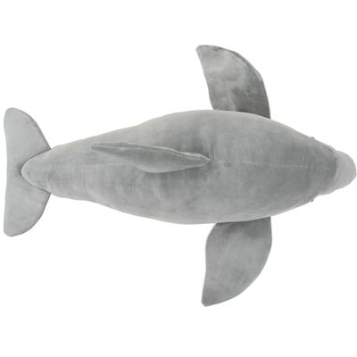 vidaXL Delfin Kuscheltier Plüsch Grau