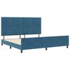 vidaXL Boxspringbett mit Kopfteil Dunkelblau 200 x 200 cm Samt