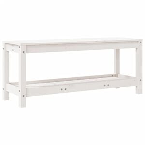 vidaXL Gartenbank Wei&szlig; 108x35x45 cm Massivholz Kiefer
