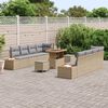 vidaXL Gartensofa-set mit Kissen mit Speicher 11 pcs Beige Poly Rattan