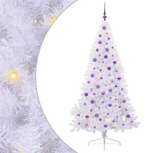 vidaXL K&uuml;nstlicher Weihnachtsbaum Wei&szlig; 210 cm PVC und Stahl