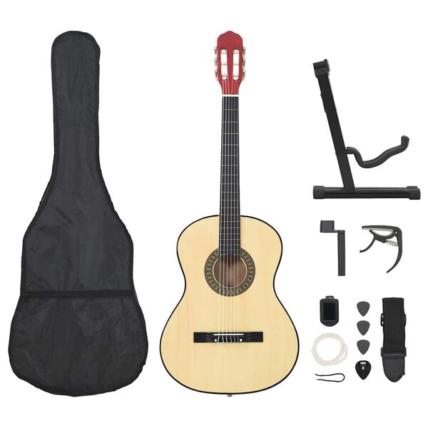 vidaXL 12.-tlg. Klassische Gitarre Set f&uuml;r Anf&auml;nger 4/4 39"