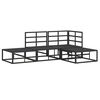 vidaXL Garten-Sofa-Set mit Kissen 4 pcs Schwarz Aluminium