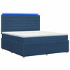vidaXL LED Boxspringbett mit Matratze Blau 180 x 200 cm Stoff