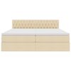 vidaXL Aufbewahrungsbett mit Matratze Creme 200 x 200 cm Kunstleder