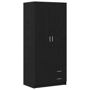 vidaXL Kleiderschrank Schwarz Eichen-Optik 80 x 52 x 180 cm
