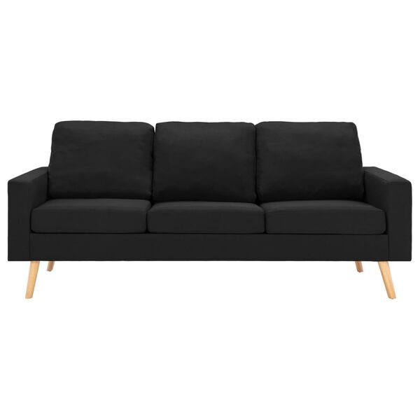 vidaXL 3-Sitzer-Sofa Schwarz Stoff