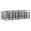 vidaXL Outdoor-Hundezwinger mit Dach Stahl 7,51 m&sup2;
