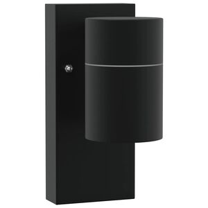 vidaXL Au&szlig;enwandleuchte Schwarz 6,5 x 10,5 x 16 cm Edelstahl und Glas